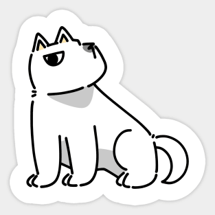 Cute white dog Sticker